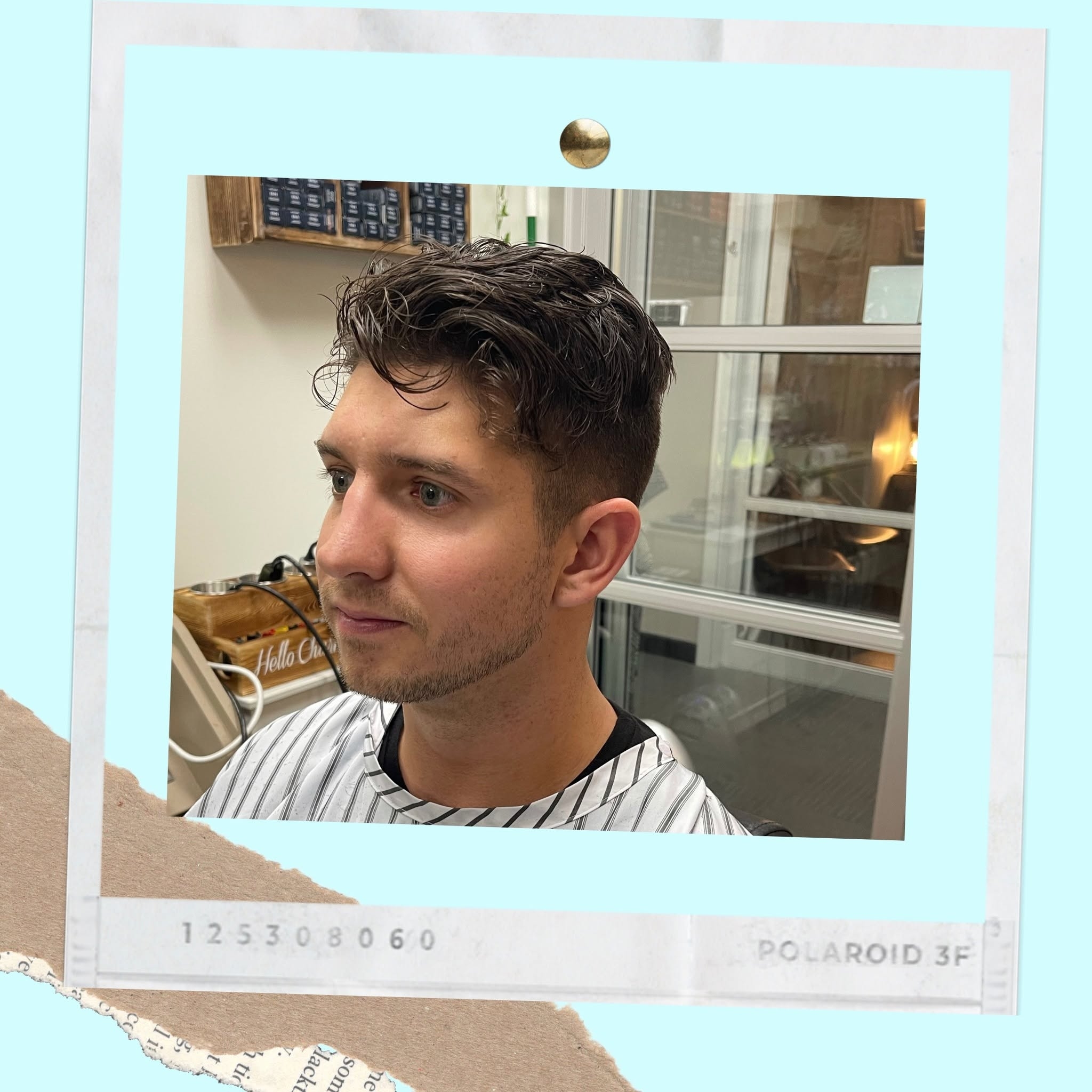 Modern textured men's haircut by Rachel